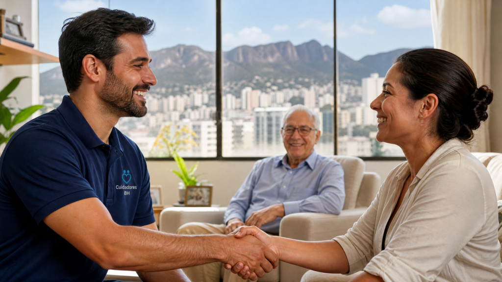 Entenda os benefícios do atendimento domiciliar personalizado em Belo Horizonte. Cuidado humanizado, segurança e suporte completo da Cuidadores BH.