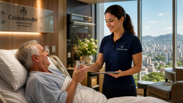 Concierge Hospitalar em Belo Horizonte com atendimento personalizado, profissionais qualificados e suporte contínuo da Cuidadores BH.